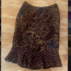 Jones New York Collection Size 2P 100% silk- polyester lined midi skirt